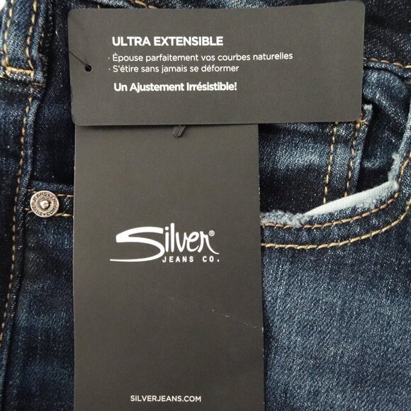 Silver Jeans Elyse Skinny Leg Women's Plus Size 22W Blue Denim Stretch - Picture 8 of 11